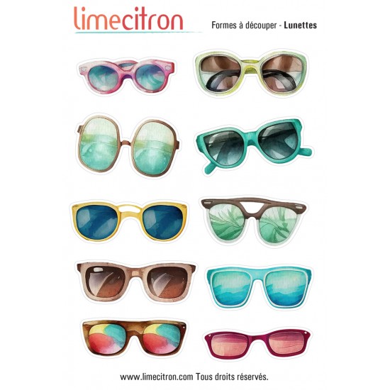 Feuille de formes à découper - Lunettes
