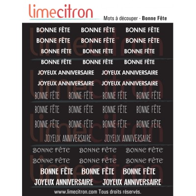 Feuille de mots - Juste des Bonne Fête