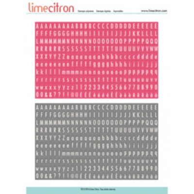 Mini alphabet gris-rose - Imprimable
