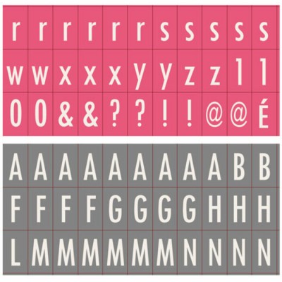 Mini alphabet gris-rose - Imprimable