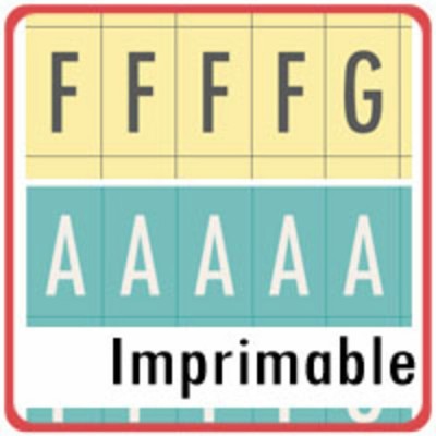 Mini alphabet jaune-turquoise - Imprimable