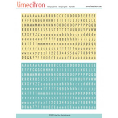 Mini alphabet jaune-turquoise - Imprimable