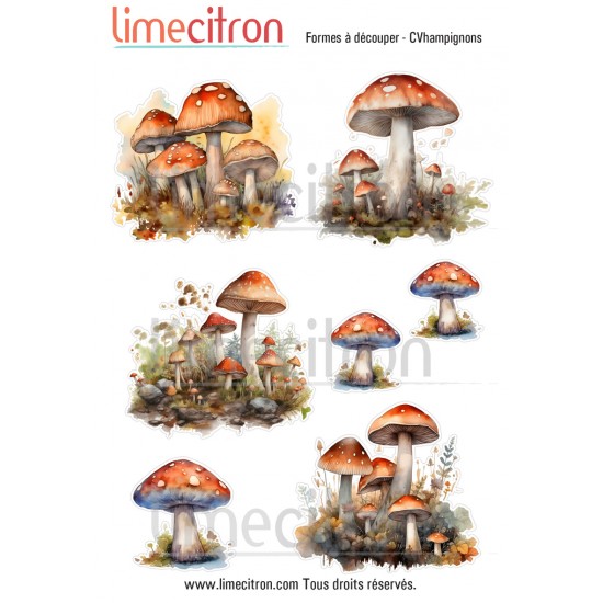 Feuille de formes à découper - Champignon
