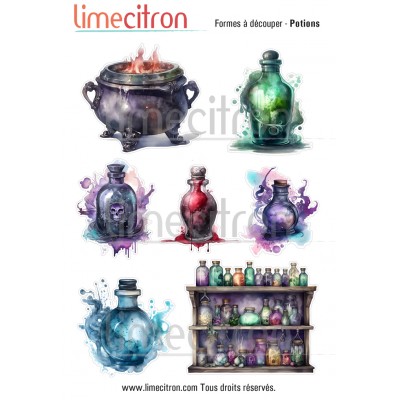 Feuille de formes à découper - Potions