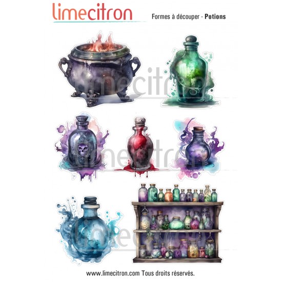 Feuille de formes à découper - Potions