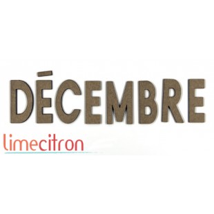  Chipboard -  Décembre (lettres individuelles)