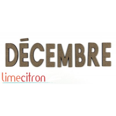  Chipboard -  Décembre (lettres individuelles)