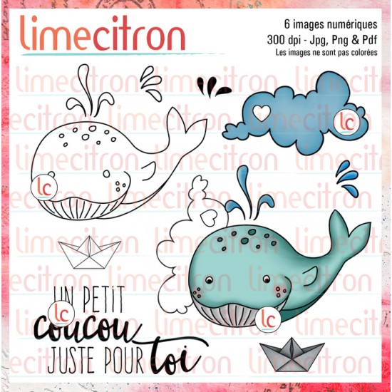 Baleine - Étampe numérique à télécharger