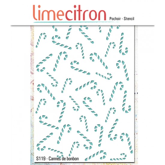 Stencil -  Canne de bonbon