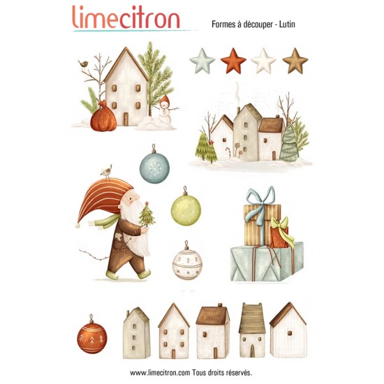 Feuille de formes à découper - Lutin