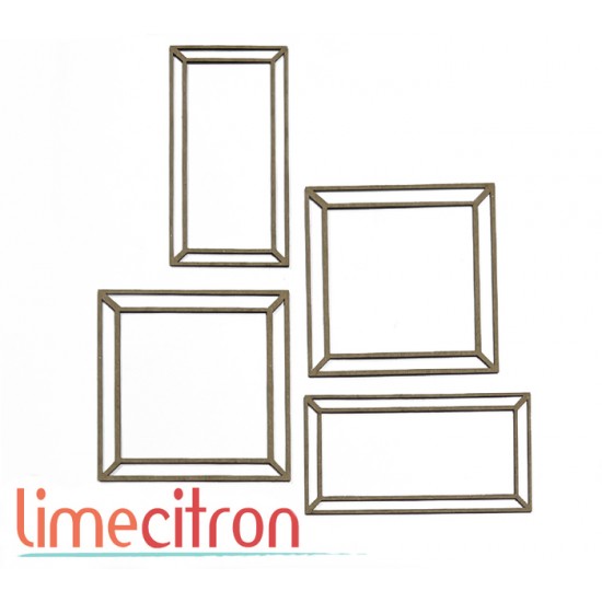  Chipboard -  4 cadres vides