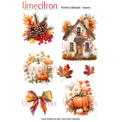Feuille de formes à découper - Automne