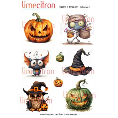 Feuille de formes à découper - Halloween 3