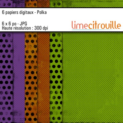 Papiers DIGITAUX Polka - 6x6 Jpg 300Dpi