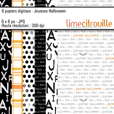 Papiers DIGITAUX Joyeuse Halloween - 6x6 Jpg...