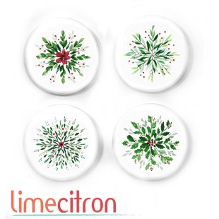 Flocons fleuris - Badges