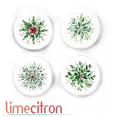 Flocons fleuris - Badges