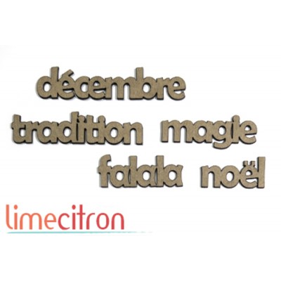  Chipboard - 5 petits mots de Noël