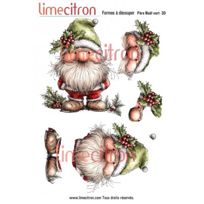 Feuille de formes à découper - 3D  Père Noël...