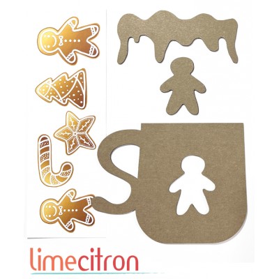  Chipboard -  Tasse de Noël