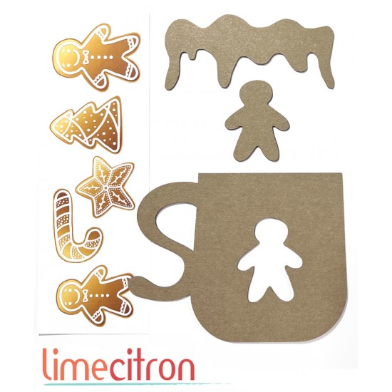  Chipboard -  Tasse de Noël