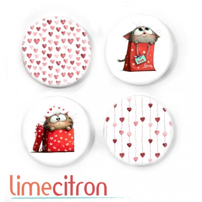 Chats d'amour - Badges