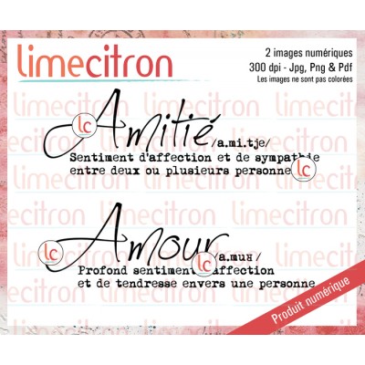 Définition Amour et Amitié - Étampe numérique...