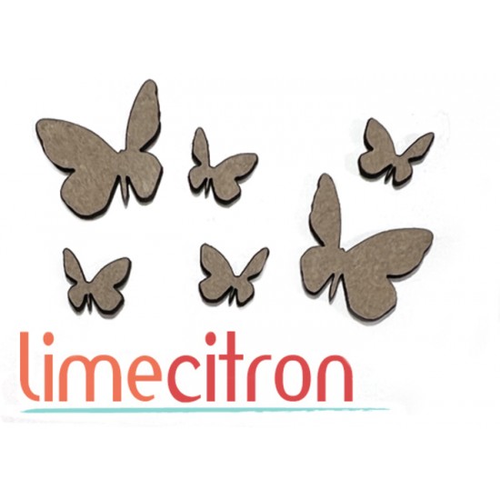  Chipboard -  6 mini papillons