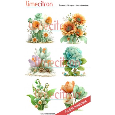 Téléchargeable - Feuille à découper - Fleurs...