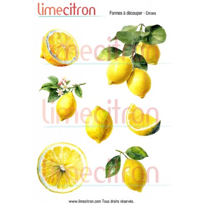 Feuille de formes à découper - Citron