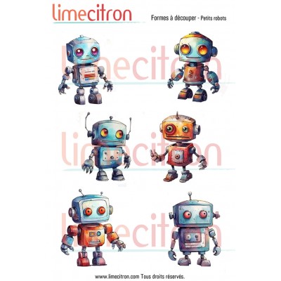 Feuille de formes à découper - Petits robots