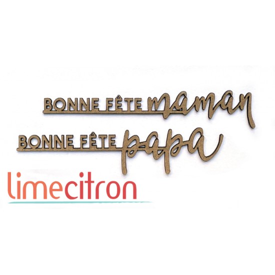  Chipboard -  Bonne fête papa maman