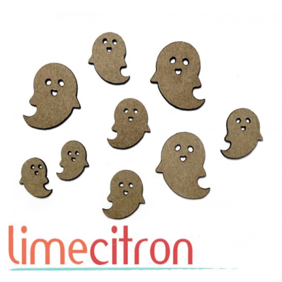  Chipboard -  9 petits fantomes