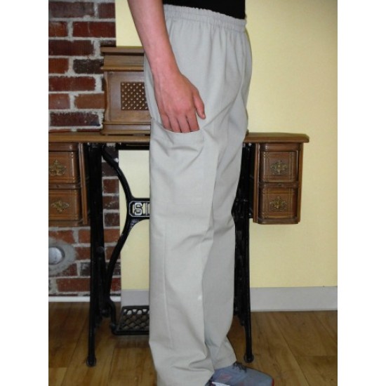 Pantalon taille élastique pour hommes, poches style cargo