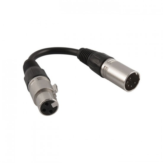 Adaptateur DMX XLR 3 femelle @ XLR 5 mâle 6''