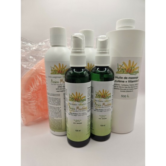 2 vaporisateurs + 2 crèmes + 1 huile à massage + 1 scruber (603)