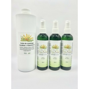 3 vaporisateurs + 1 huile à massage ( azulène)...