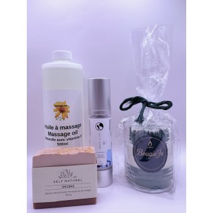 ensemble cadeau ( Savon naturel + huile à massage...