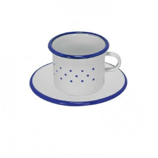 Tasse et soucoupe en émail