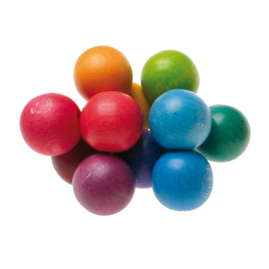 Hochet: Boules arc-en-ciel sur élastique. 3...