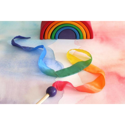Serpentin en soie arc-en-ciel