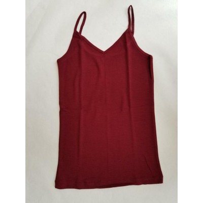 Sous-vêtements laine et soie pour femme, camisole à bretelles fines