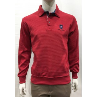 18833-Polo M/L ETHNIC BLUE rouge