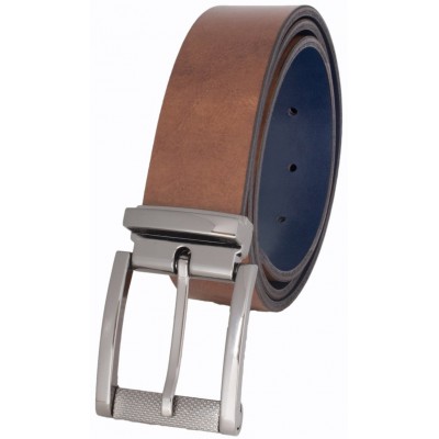 19614-Ceinture réversible CUSTOM LEATHER tan/navy