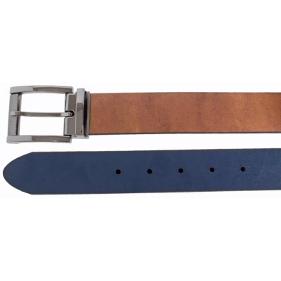 19614-Ceinture réversible CUSTOM LEATHER tan/navy