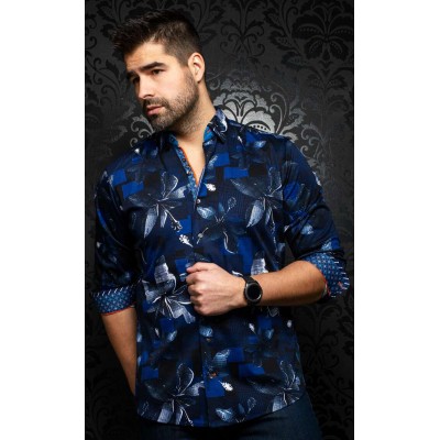 19537-Chemise AU NOIR CALLISTO navy
