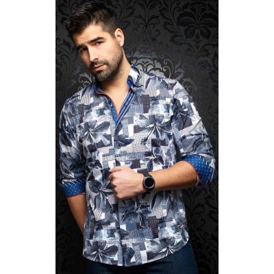 19537-Chemise AU NOIR CALLISTO white navy
