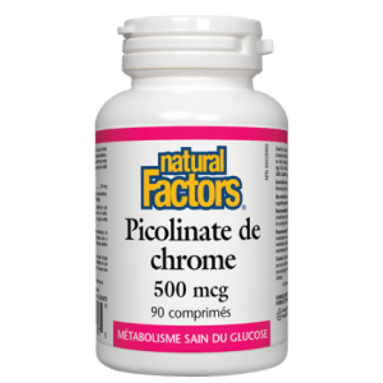 Natural Factors Picolinate de chrome 500 mcg 90...