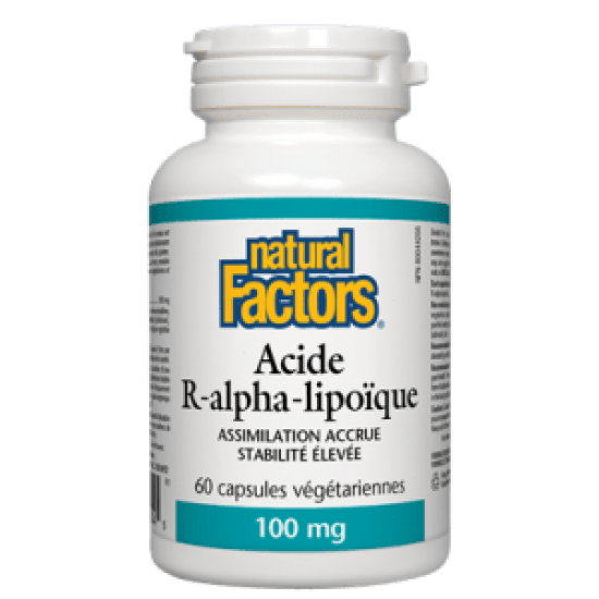 Natural Factors Acide R-alpha-lipoïque 100 mg 60...