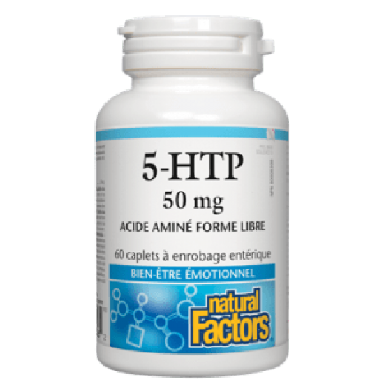 Natural Factors 5-HTP Acide Aminé Forme Libre 50...